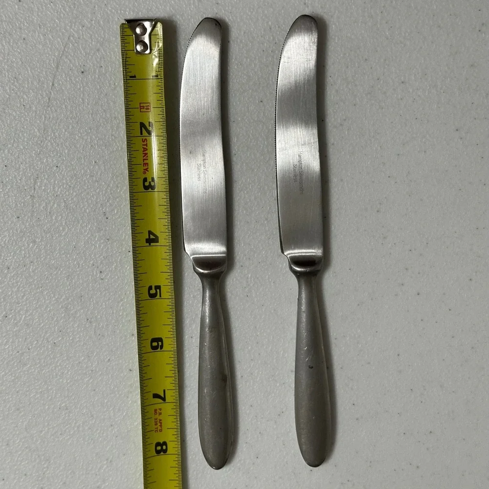 Hampton Silversmiths Bistro Satin Stainless Flatware Replacement 2 Dinner Knives